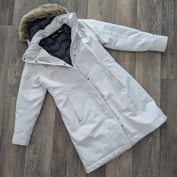 Marmot Women Chelsea Winter Snow Waterproof Long Coat Jacket Down Fill 700 L - Picture 1 of 15